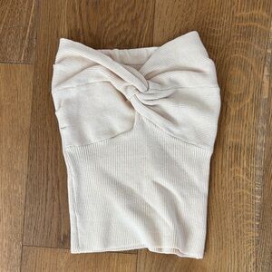 Cream Knit Twist tube top